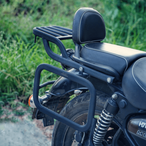 Royal Enfield Meteor Saddle Stay and Top Rack behind view