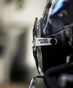 Black headlight grill for Hyperrider Himalayan 450, enhancing protection and style.